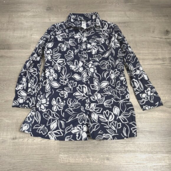 Lauren Ralph Lauren Women's Floral-Print Swim Cover-up Cotton Shirt Size S 10334 - Picture 4 of 5